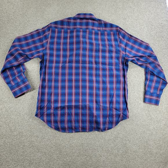 Robert Graham Shirt Mens XL Classic Fit Blue Red Embroidery Stripes Purple Cuffs - Picture 4 of 12